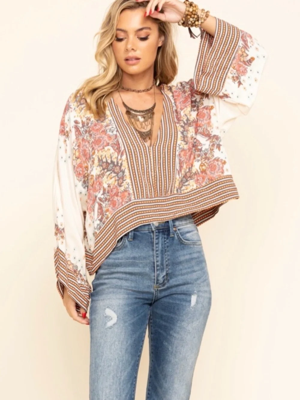 Free People Mix N Match Blouse Women’s Size XS Boho Floral